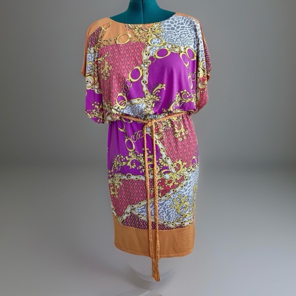 Signature by Sangria Dresses & Skirts - Sangria Signature Dress Blousy Top Flutter Sleeves Bright Colorful Y2K 90s Sz 12